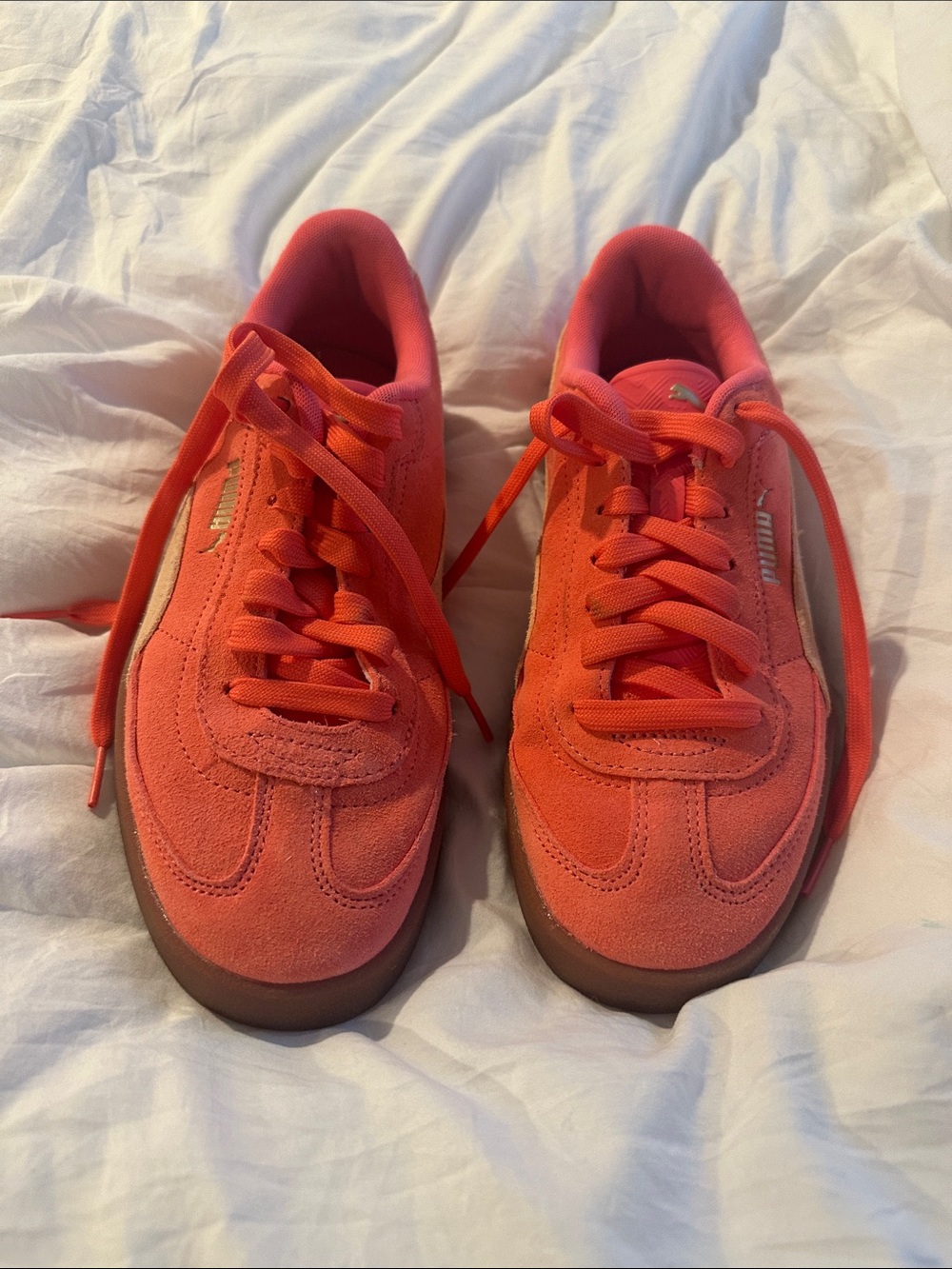 Puma Coral Pink Low-Top Lace Sneakers